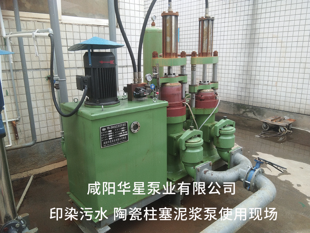 印染污水處理壓濾機(jī)專(zhuān)用泵使用現(xiàn)場(chǎng)